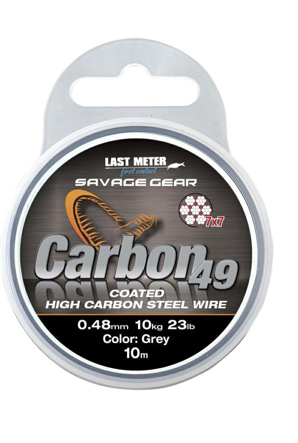 Terminal Tackle |  Carbon49 High Carbon Steel Wire – 10m Coated Grey Sea Fishing Terminal Tackle