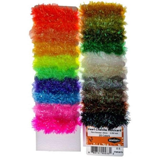 Fly Tying |  Pearl Chenille Multicards 20mm Large Mixed 20 Colors Fly Fishing Fly Tying